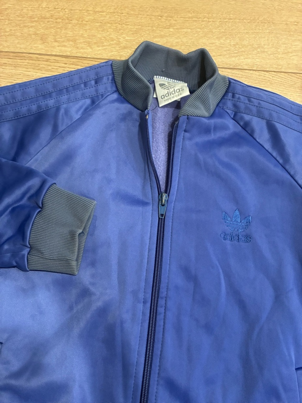 Vintage Adidas Women’s Purple Shiny Tennis Jacket Made in USA Size S